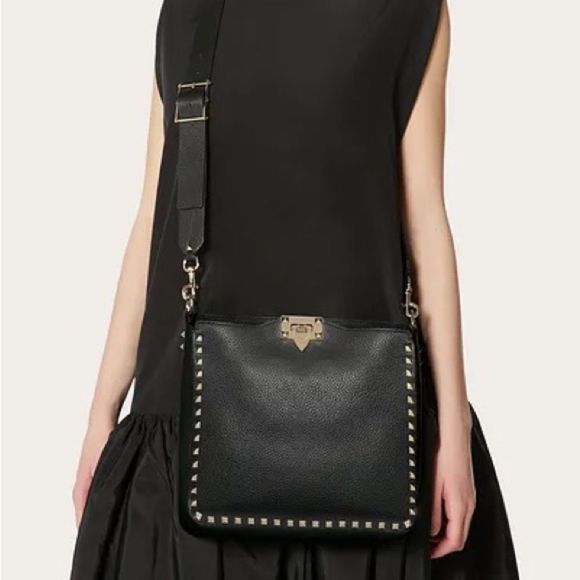 Valentino Garavani Handbags - VALENTINO GARAVANI Rockstud Mini Hobo Crossbody Bag (Authenticity Card/Dustbag)